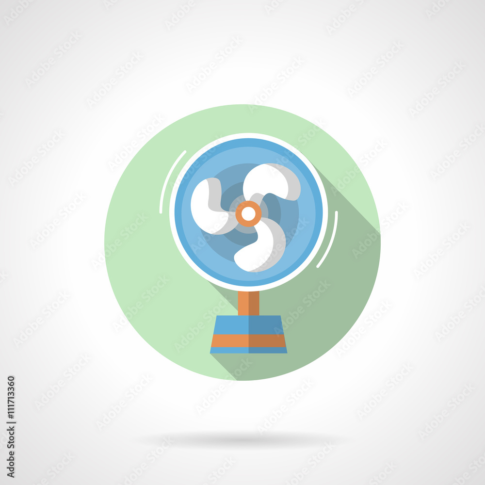 Electric fan flat round vector icon Electric fan flat round vector icon