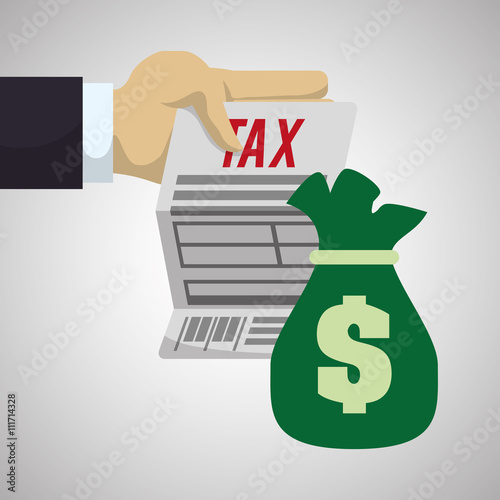 Tax design. financial item icon. Flat illustration