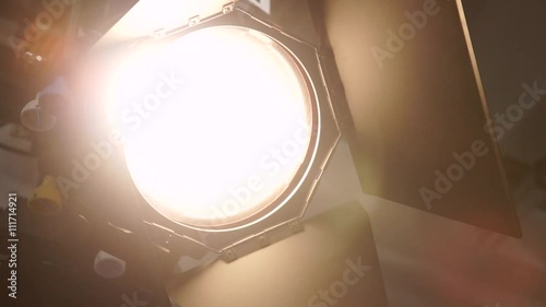In studio a searchlight with frenela a lens