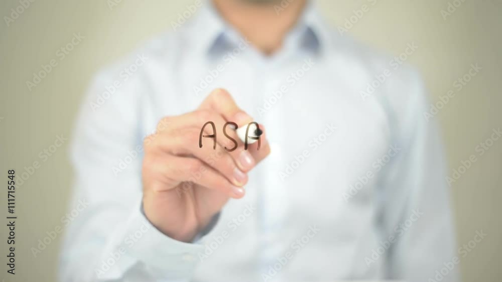 ASAP, As Soon As Possible, Man writing on transparent screen ASAP, As Soon As Possible, Man writing on transparent screen
