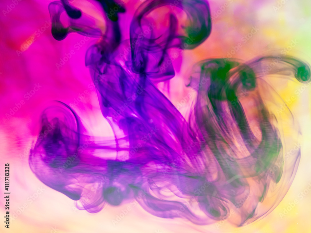 Fototapeta premium Abstract defocused composition with ink and small bubbles. Beautiful background, texture and colors