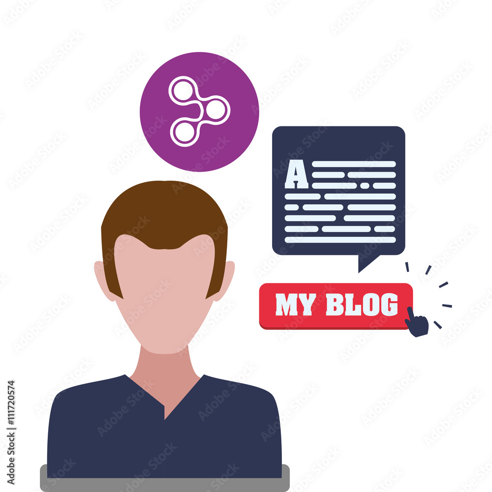 Blogging design. social media icon. Isolated illustration Blogging design. social media icon. Isolated illustration