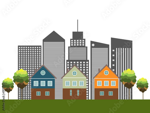 Colorful City, Real Estate Concept