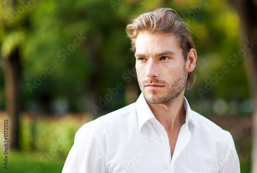 Handsome man portrait outdoor