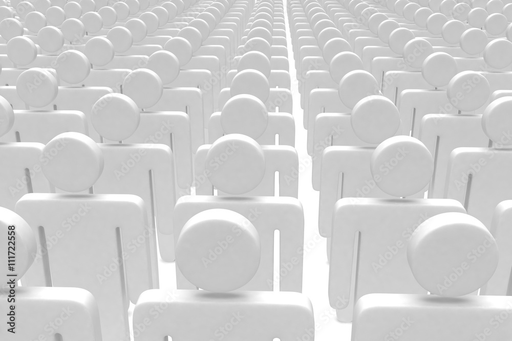 Fototapeta premium group of people figures on white background. 3d rendering.