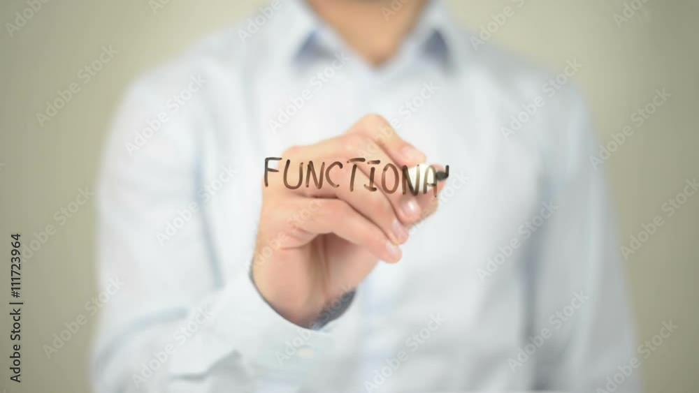 Funcational Analysis , Man writing on transparent screen Funcational Analysis , Man writing on transparent screen