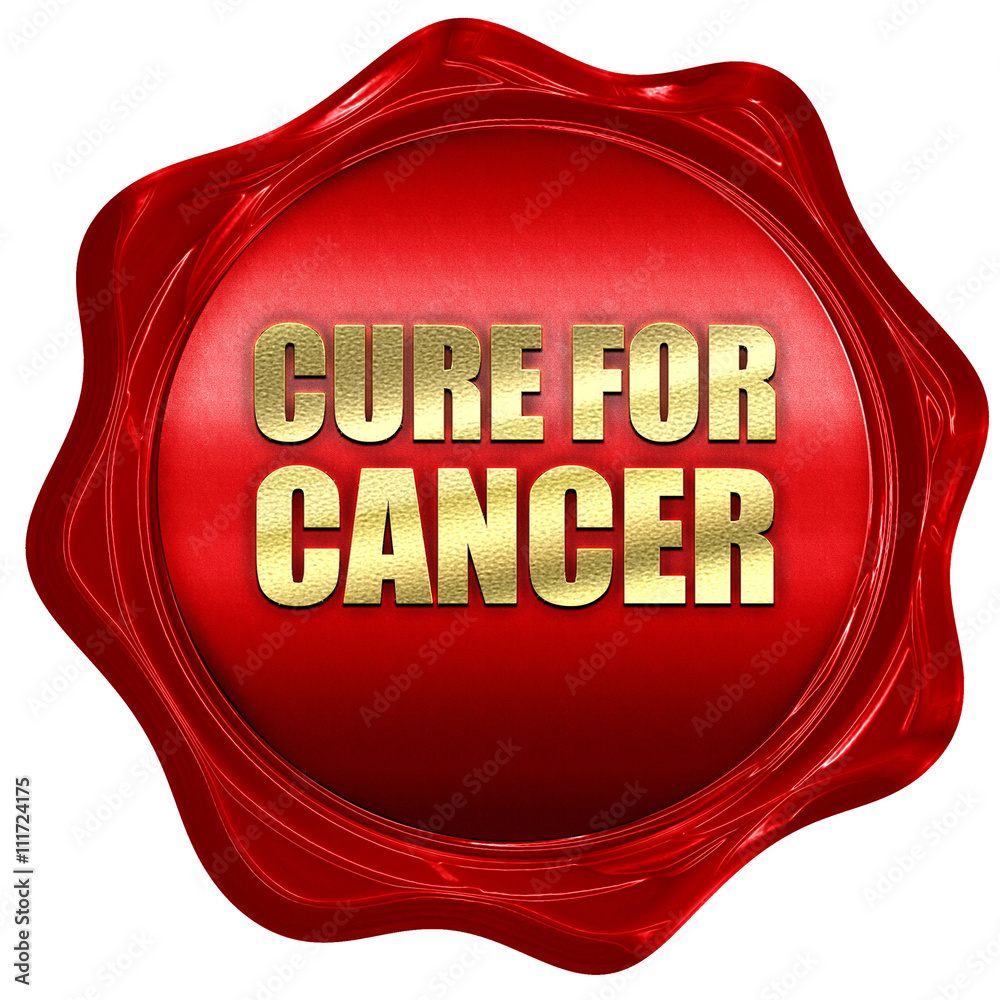 cure for cancer, 3D rendering, a red wax seal cure for cancer, 3D rendering, a red wax seal