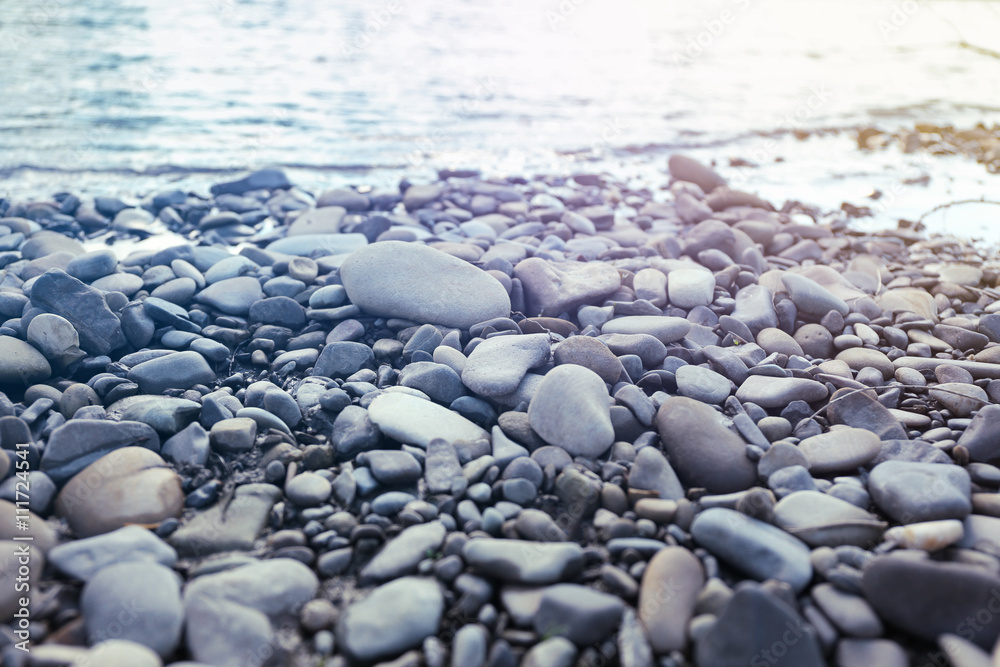 Nature background with pebble on sunset Nature background with pebble on sunset