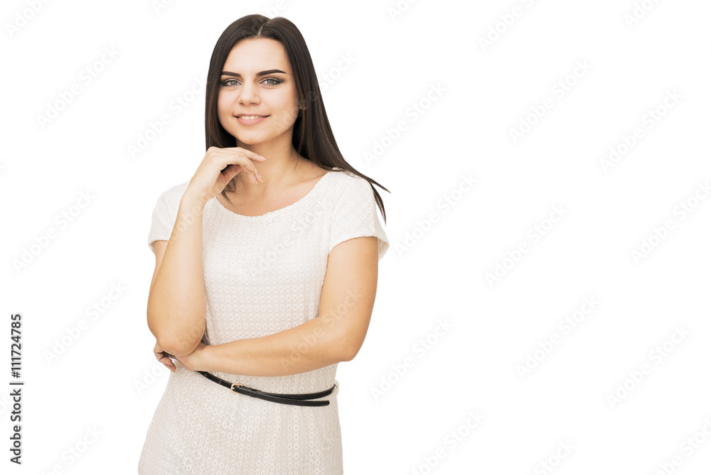 Happy young woman isolated on white background Happy young woman isolated on white background