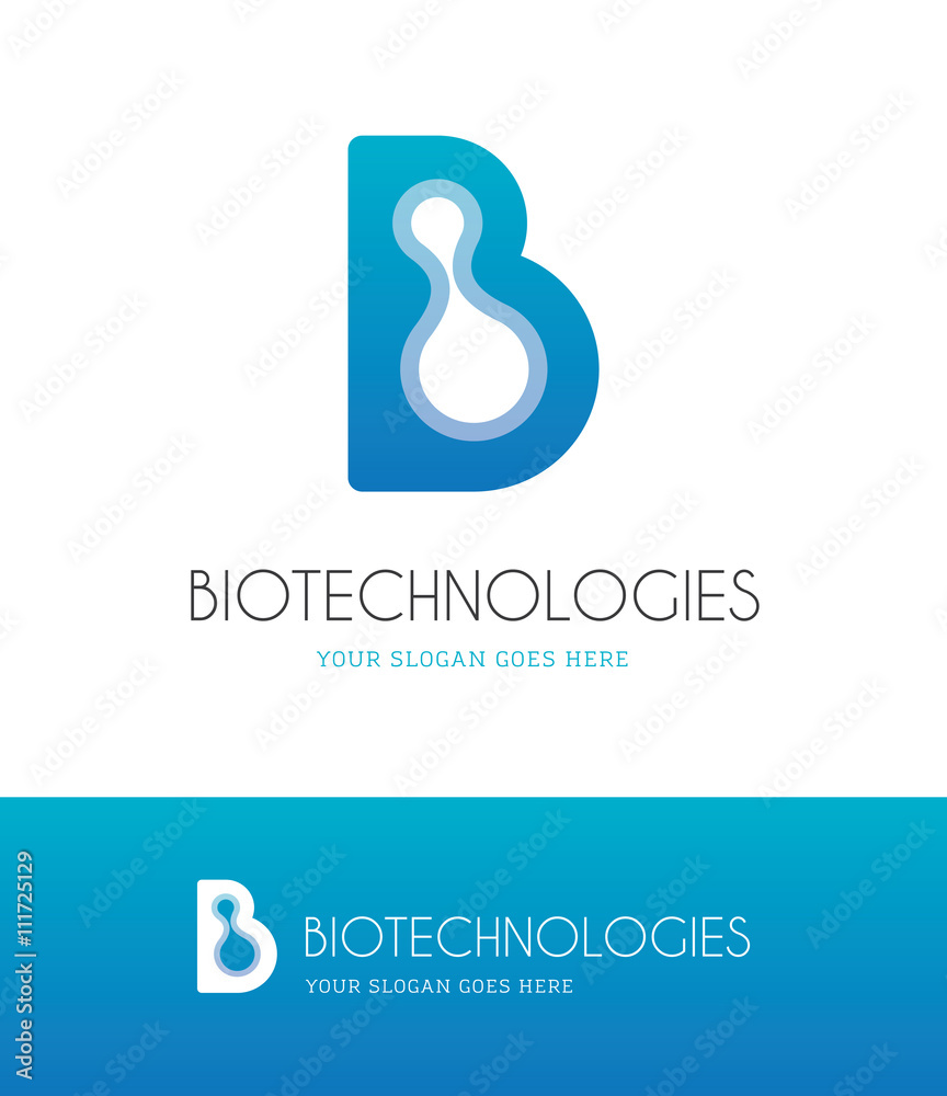 Letter B with molecules Letter B with molecules
