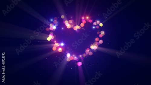 glowing colorful heart shap...