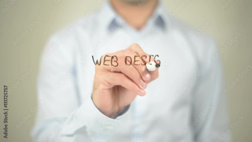 Web Design Process, Man Writing on Transparent Screen Web Design Process, Man Writing on Transparent Screen
