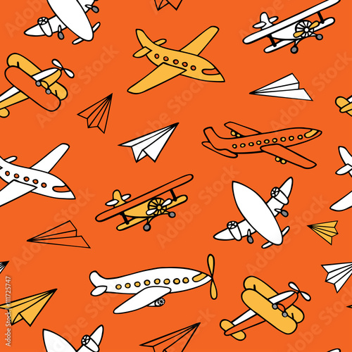 Seamless pattern of aircraft