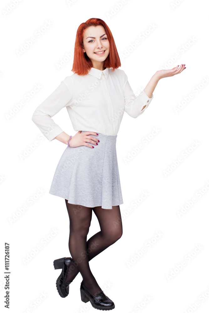 Happy young woman isolated on white background Happy young woman isolated on white background
