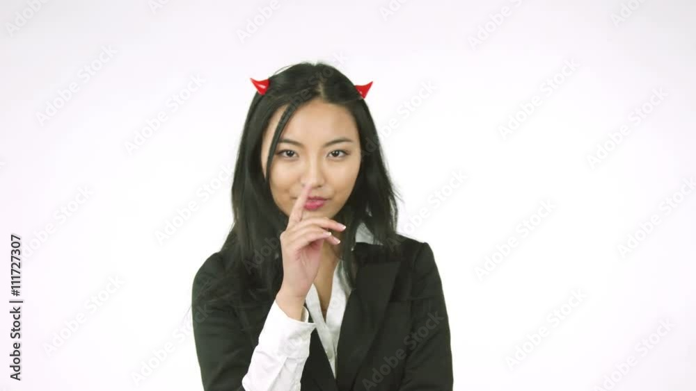 4k asian evil demon business woman cut out isolated on white background with secret 4k asian evil demon business woman cut out isolated on white background with secret