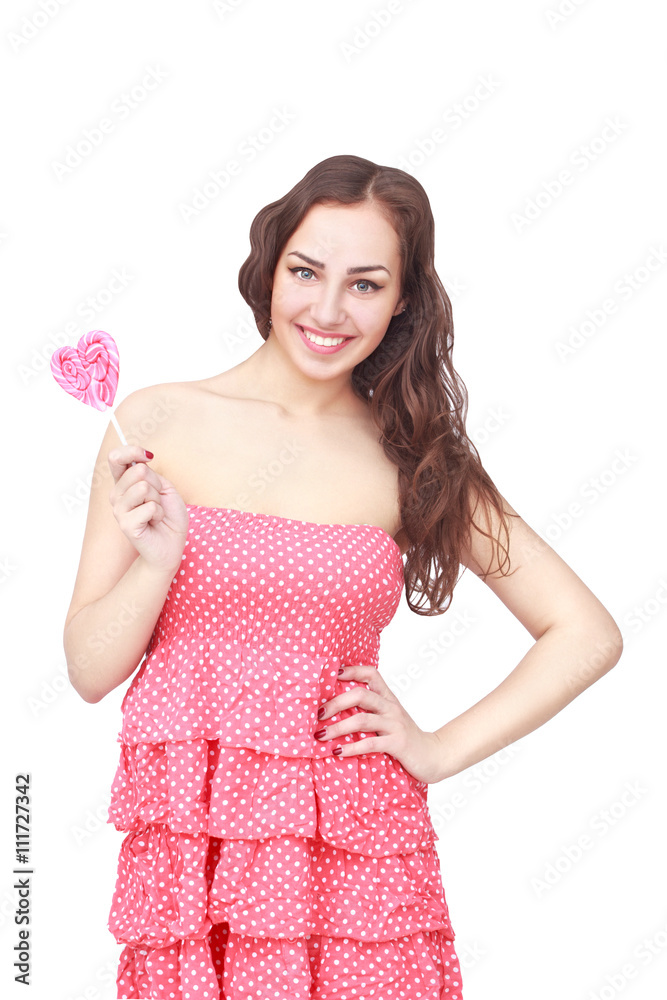 Happy young woman isolated on white background Happy young woman isolated on white background