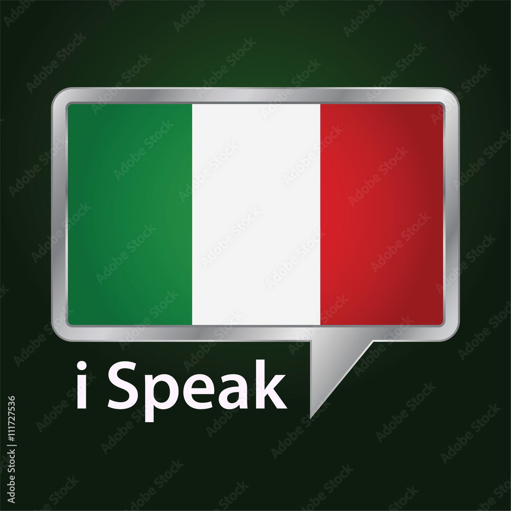 Italian Flag Inside a Speech Bubble