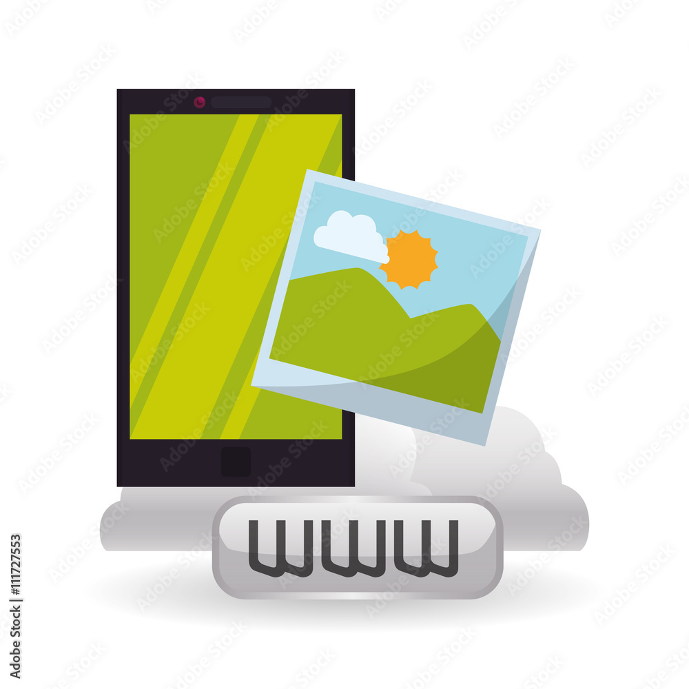 Cloud computing design. Media icon. Isolated illustration Cloud computing design. Media icon. Isolated illustration