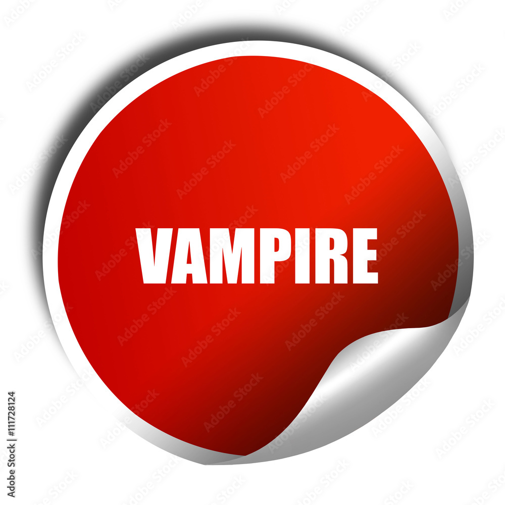 vampire, 3D rendering, a red shiny sticker vampire, 3D rendering, a red shiny sticker