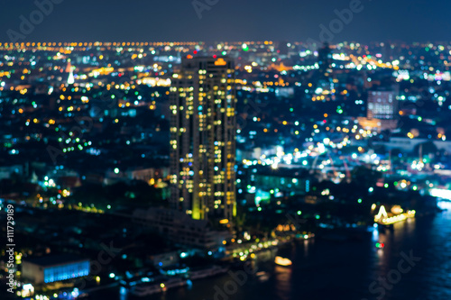 Abstract, night cityscape light blur bokeh