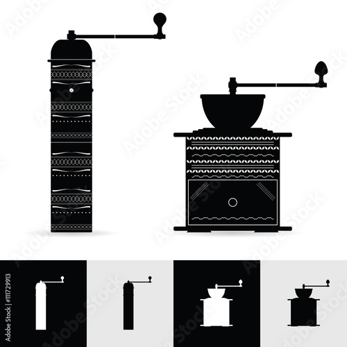 vintage coffee grinder illustration