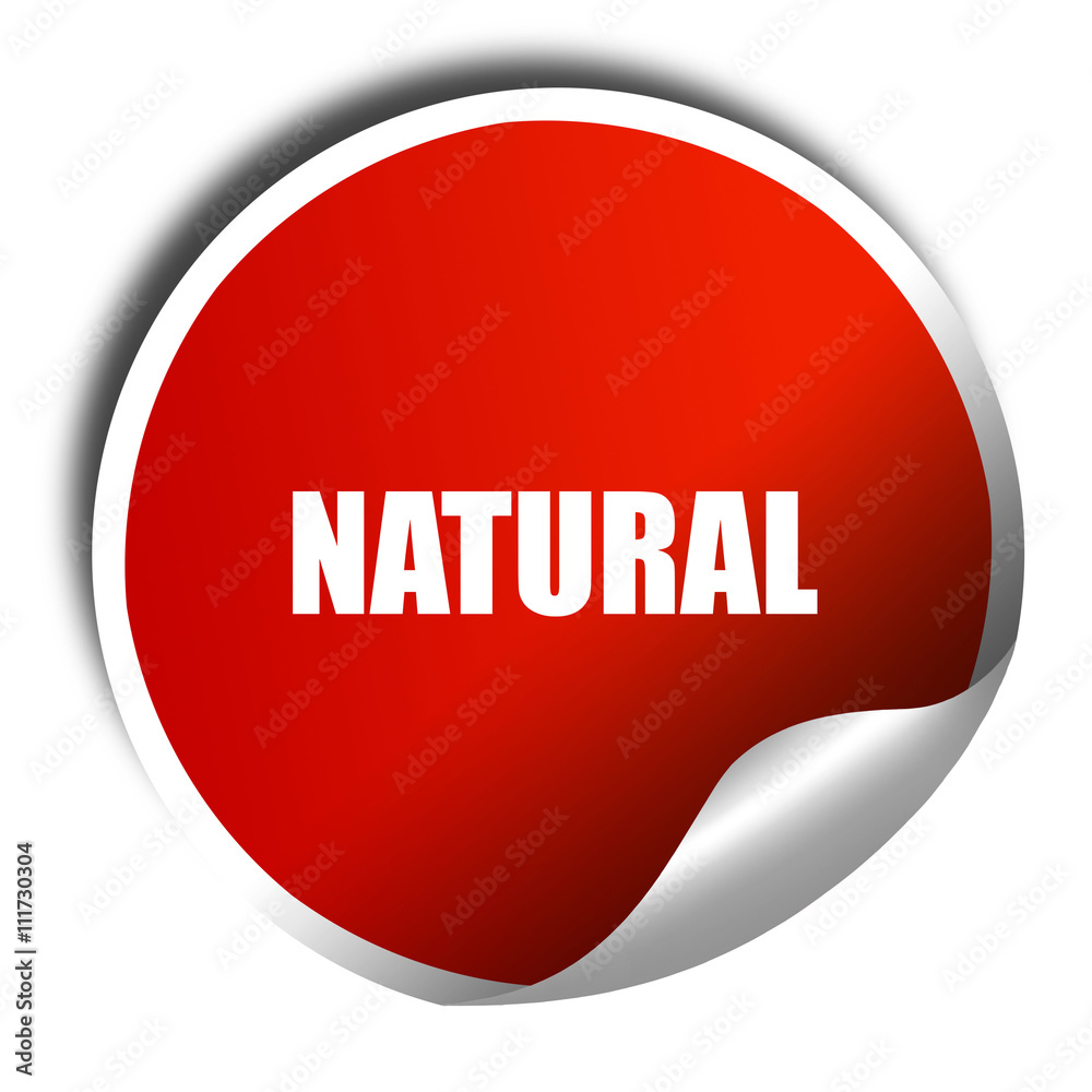 natural, 3D rendering, a red shiny sticker natural, 3D rendering, a red shiny sticker