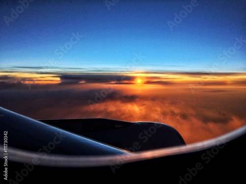 sunset at airplane
