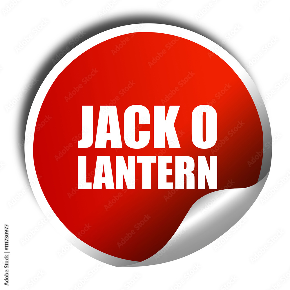 jack o lantern, 3D rendering, a red shiny sticker jack o lantern, 3D rendering, a red shiny sticker