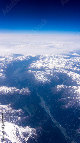 Landscape of Mountain. view from the airplane window