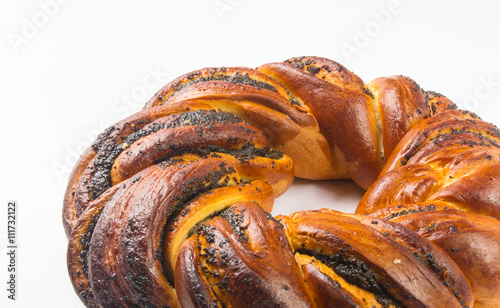 braided poppy seed round loaf photo