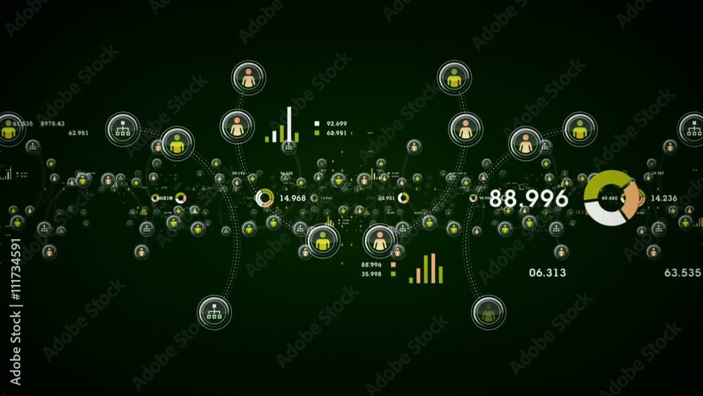People and Data Green - Networks of people online with graphs, data and connection diagrams. All clips loop seamlessly. Available in multiple colors. People and Data Green - Networks of people online with graphs, data and connection diagrams. All clips loop seamlessly. Available in multiple colors.