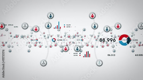 People and Data White - Networks of people online with graphs, data and connection diagrams. All clips loop seamlessly. Available in multiple colors. 