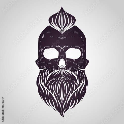 Bearded skull vector