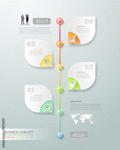 Design business timeline infographic template 5 steps, can be used for workflow layout, diagram