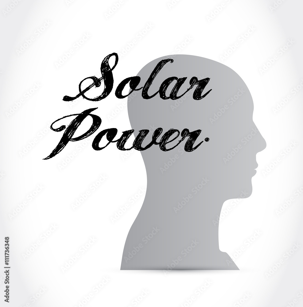 solar panel mind sign concept