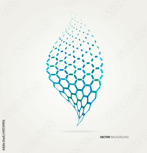 Abstract green sheet of hexagons