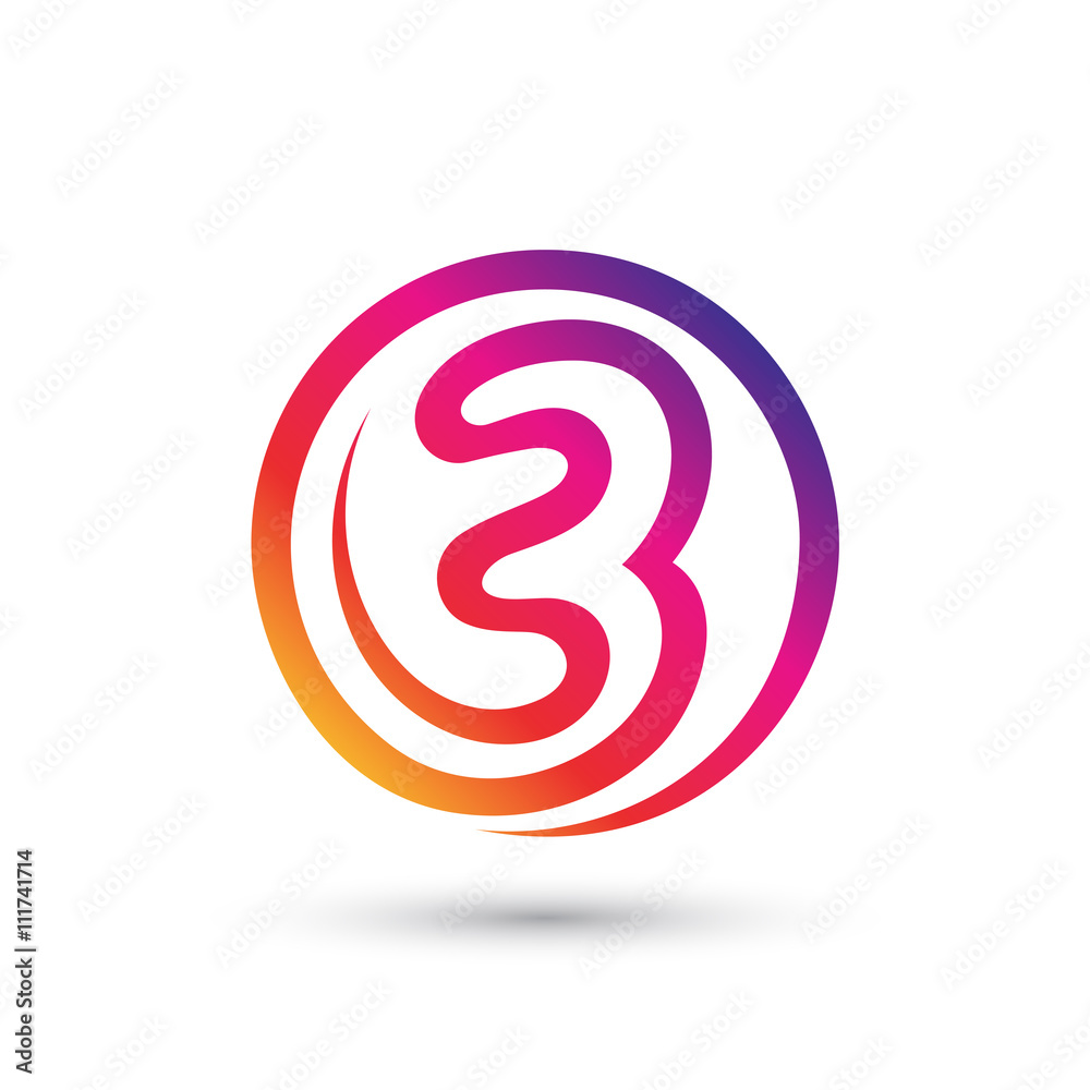 Abstract Global Swirl Number Three Logo
