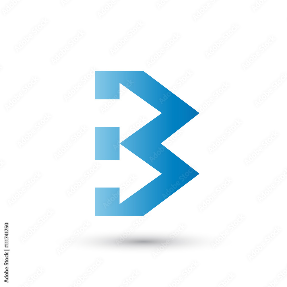 Abstract Letter B or Number Three Logo Abstract Letter B or Number Three Logo