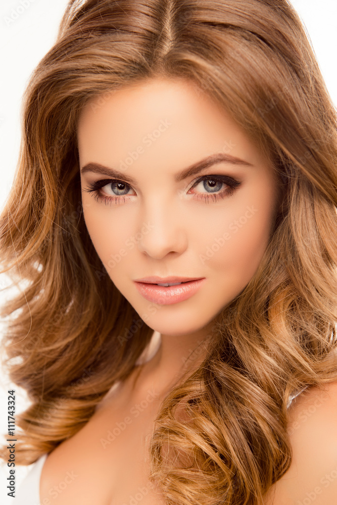 Close up portrait of beautiful pretty woman with perfect skin Close up portrait of beautiful pretty woman with perfect skin