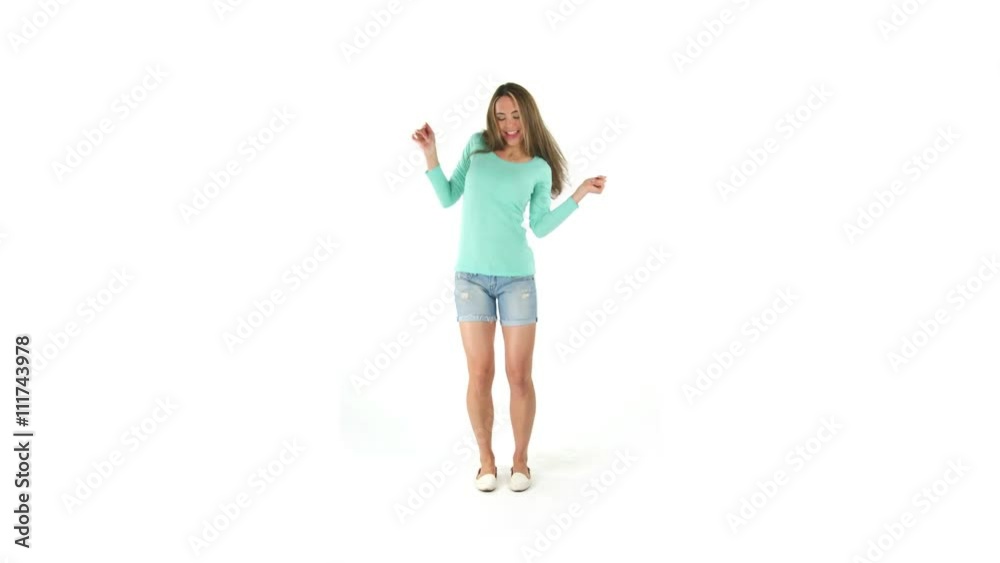 model isolated on white dancing model isolated on white dancing