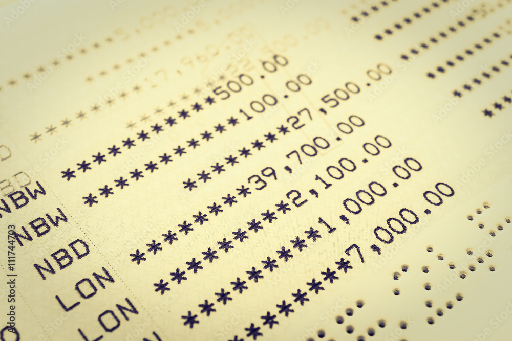 Fototapeta premium Book bank statement account