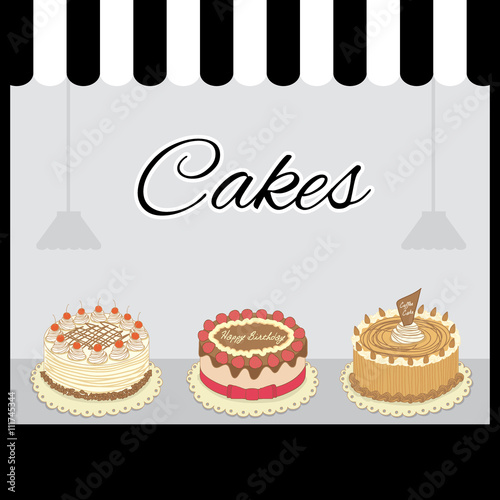 cakes menu in black cafe