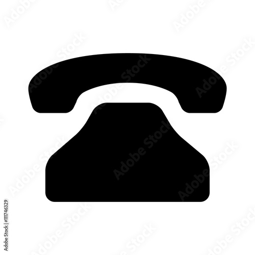 Vintage, retro, classic landline telephone call flat icon for apps and websites