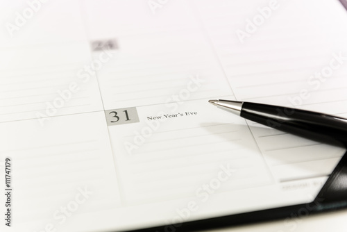 December 31 on Calendar schedule paper