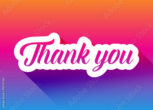 Thank you card in a flat design, vector