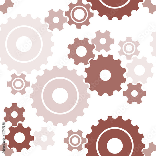 Seamless cogwheel pattern, machinery background. Vector