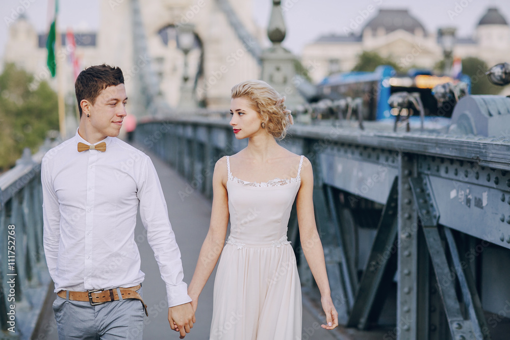 Naklejka premium wedding day in Budapest