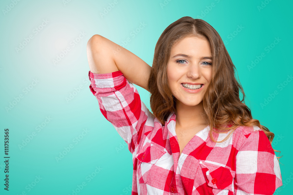 Portrait of an attractive fashionable young brunette woman. Portrait of an attractive fashionable young brunette woman.