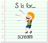 Flashcard letter S is for scream