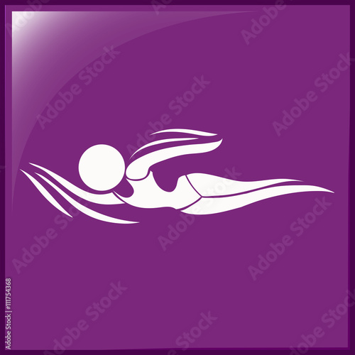 Sport icon of athlete doing swimming